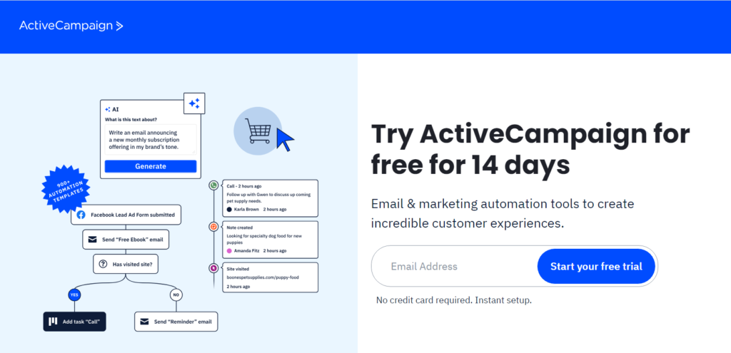 activecampaign tutorial picture for signing up 